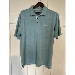 Pebble Beach Men's Golf Polo Large Dry Luxe Performance Blue Short Sleeve